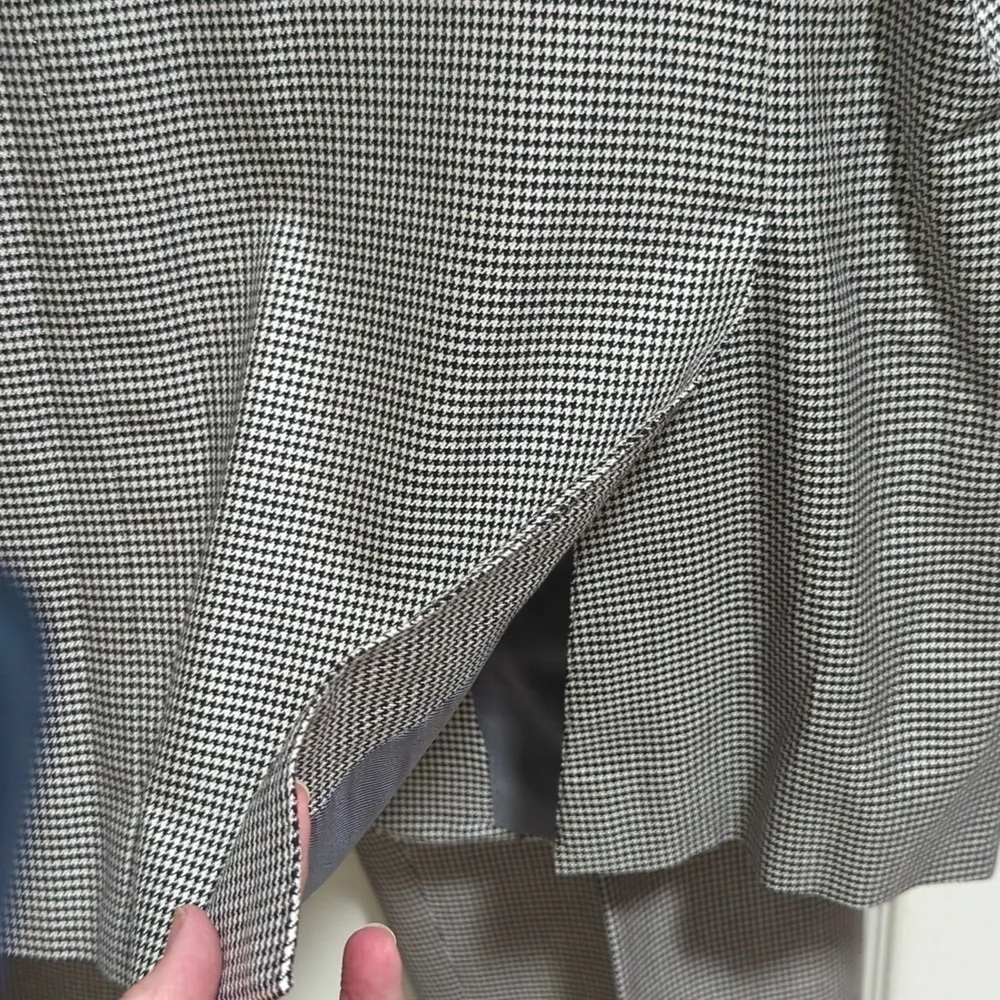 Unbranded Tailored Italian Wool Black/White Herringbone Suit Men's Size 50